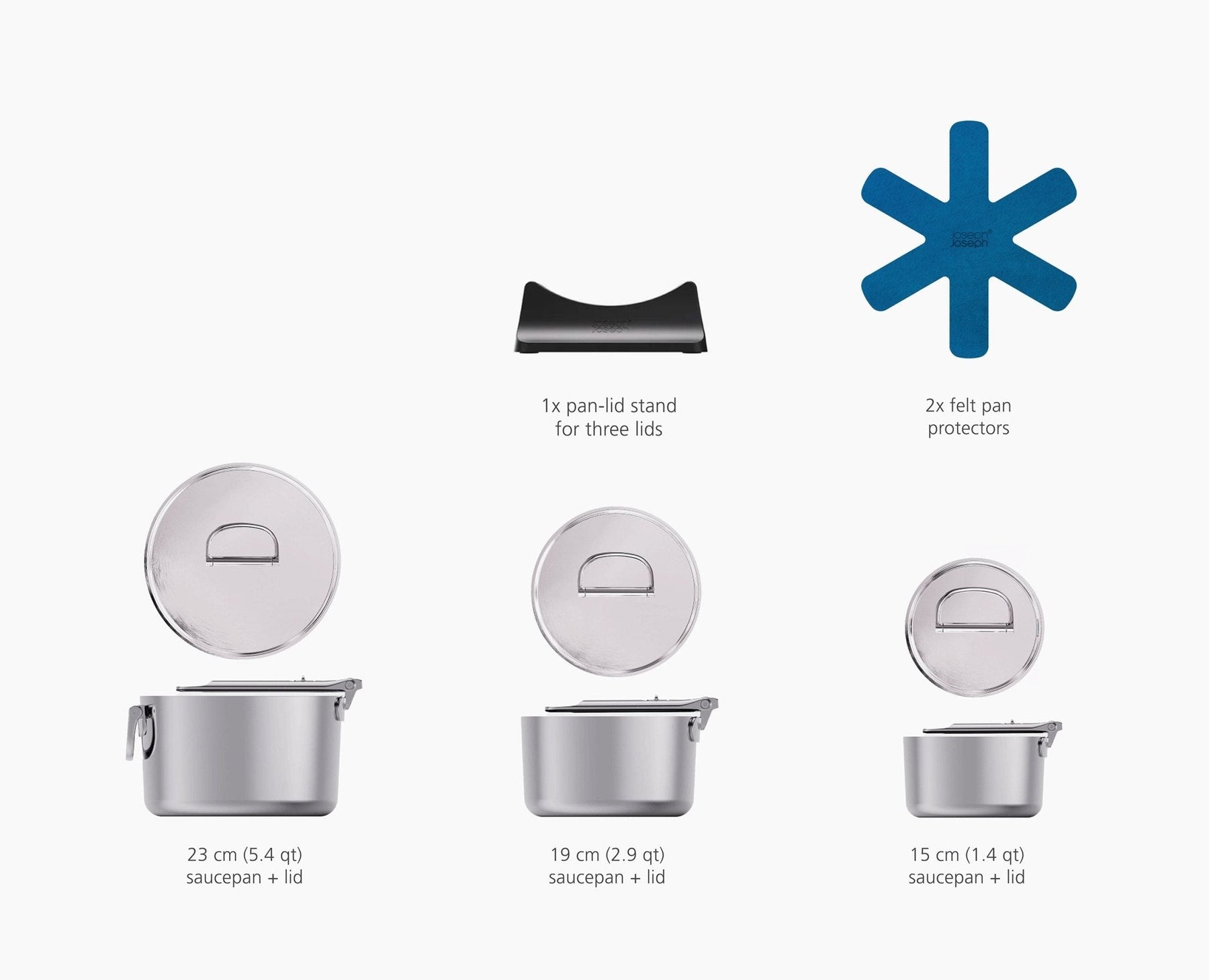 Space Steel Trio™ – Conjunto de 3 Panelas Inox Premium