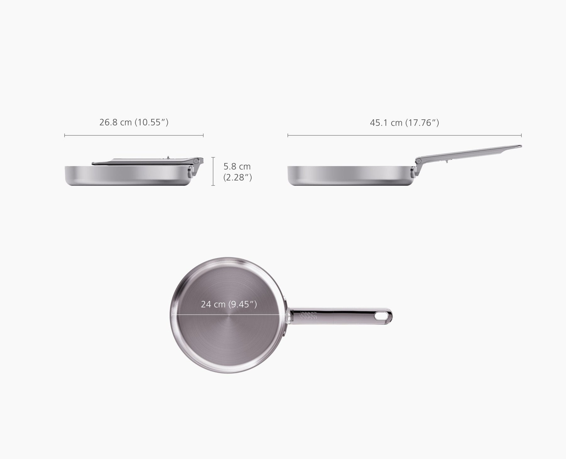 Frigideira Space Steel™ 24cm com Cabo Dobrável