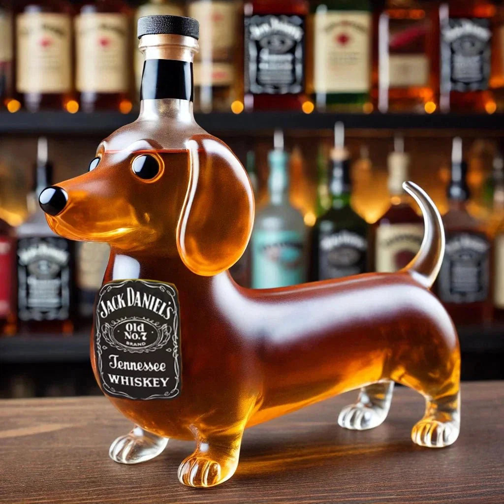 Dog Whiskey Bottle